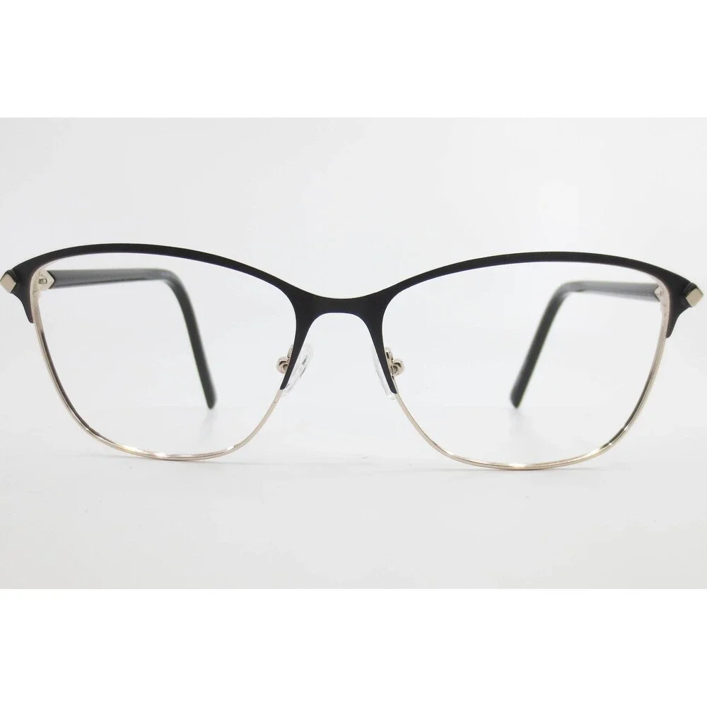 Chelsea Morgan CM 20210 BK/G Cat Eye Eyeglasses Black Gold 59-16-145 Frames